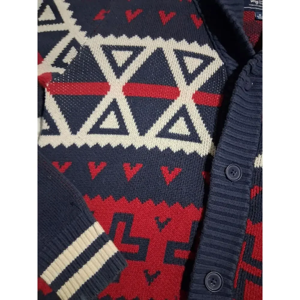 Y2K Vintage LRG Mens‎ Size M Nordic Chunky Grandpa Hertiage Preppy Cardigan